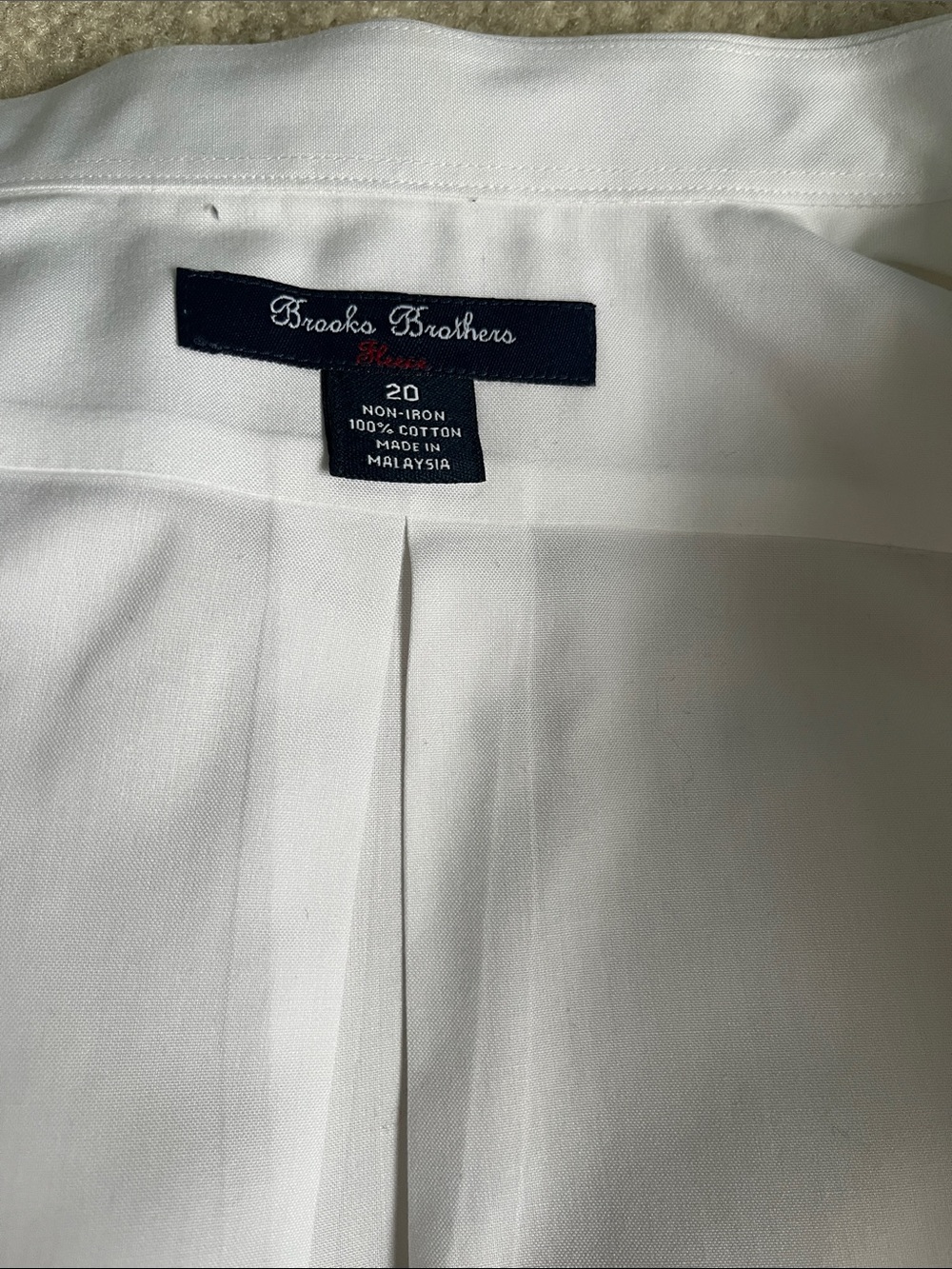 Brooks Brothers White Dress Shirt with Point Collar / French cuff. 20! - Picture 6 of 7